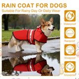 PETAXCELL Dog Raincoat, Dog Rain Jacket Waterproof Jacket Reflective Adjustable Hooded Pet Rain Coat with Leash Hole, (Red, 3XL), Intended for Large Medium Small Puppies
