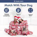 Spark Paws Christmas Matching Dog and Owner Pajama Bottoms, Festive Holiday Family Outfit Sets, Winter Wonderland - Large