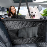 Pecute Heavy-Duty Dog Car Seat & Back Seat Extender –Hard PVC Support for Large Dogs up to 330 lbs – Cars, SUVs & Trucks – Scratch-Resistant Sofa Leather & Breathable Mesh for Safe, Stable Road Trips