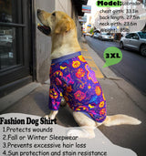 Dog Shirt for Large Dogs Neon Halloween Pumpkin Ghost Pajamas for Medium Large Dogs XL, Halloween