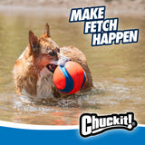 Chuckit! Kick Fetch Ball Dog Toy - Floats in Water - Perfect for Interactive Play - Made with Durable Rubber and Foam - For Large Dogs - Size Large - 8-inch Diameter - Pack of 1