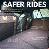 DOGGO Selection Back Seat Pet Cover for Dogs, Premium Dog Hammock for Car with Hard Bottom | Universal Car Seat Protector, Waterproof & Washable | Dog Car Seat Cover for Large (Brown)