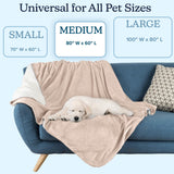 PETMAKER Dog Blanket - 60x80in Reversible Sherpa Blanket - Throw Blankets for Bed, Couch, Crate, or Car - Machine Washable Puppy Essentials (Tan)