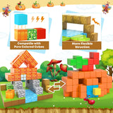 Magnetic Blocks-Build Mine Magnet World Pumpkin Edition Kids Games Toys for Boys Girls 3+ Years Old Magnetic STEM Construction Toys Ages 4-6 6-8 5-7 for Halloween Birthday Gifts