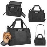 Onetigris Portable Pet Carrier for Small Puppy Dog and Cat, Multi Carry Way Soft Sided Carrier, Lightweight Adjustable Travel Pet Carrier for Outdoor Walking, Vet Visit, Camping, Up to 12lbs