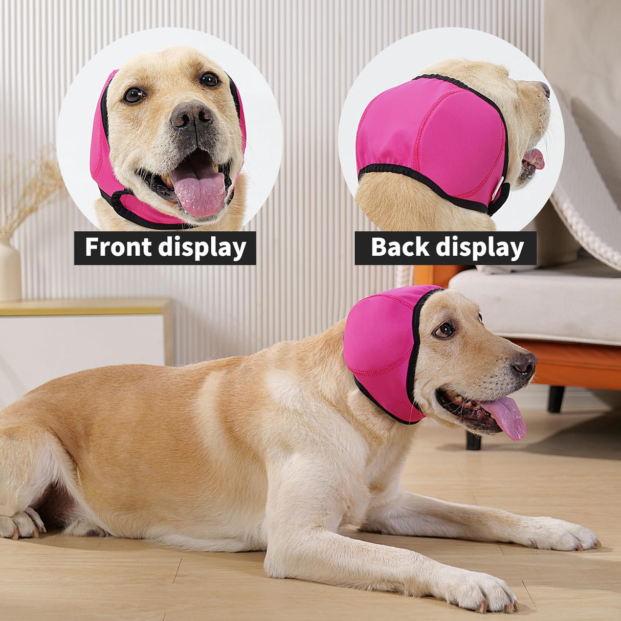 LIANZIMAU Quiet Ears for Dogs Comfort Calming Hoodie Dog Ear Covers for Noise & Anxiety Relief Ear Wraps for Dog Adjustable Dogs Ear Muffs Noise Protection Firework,Grooming and Force Drying
