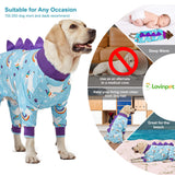 LovinPet Pet Clothes Large Dog, Anti Licking Dog Recovery Clothes, Lightweight Onesie, Starlight Rainbow/Wild Horse Prints American Bully Pajamas, UV Protection, Adorable pet PJ's/Large
