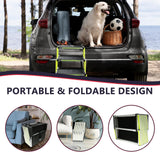 PENSUN Dog Ramps for Small & Big Dogs Portable Folding Pet Stairs with Nonslip Surface Foldable Truck Ramp Stairs for Car, SUV and Trucks, Supports Up to 250LBS, 6 Steps