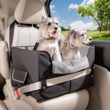 Dog Car Seat for Medium or Large Dogs Size Portable Car Booster Seat for Dogs with Harness and Thick Cushion, Perfect for Small Pet up to 45lbs(Black)