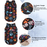 BEAUTYZOO Small Dog Sweater Fleece Vest Winter Jacket, D-Ring Leash Attachment for XS S Puppy Medium Sized Breeds Dogs, Cold Weather Dog Clothes Windproof Keep Warm, Black Bones Paw L