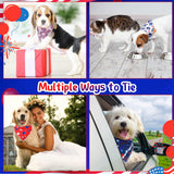 Paterr 100 Pieces Patriotic Dog Bandanas Bulk 4th of July Independence Day Pet Handkerchief Memorial Triangle Bibs Kerchief Adjustable Washable Pet Scarf Accessory for Small Medium Puppy Cats