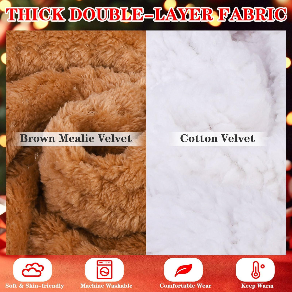 EXPAWLORER Dog Christmas Costume Winter Coat with Hat, Fleece Warm Elk Pet Cloak Cape Blanket with Antlers for Cold Weather, Thicken Dog Sweater Jacket Clothes for Small Medium Large Dogs Cats BrownXL