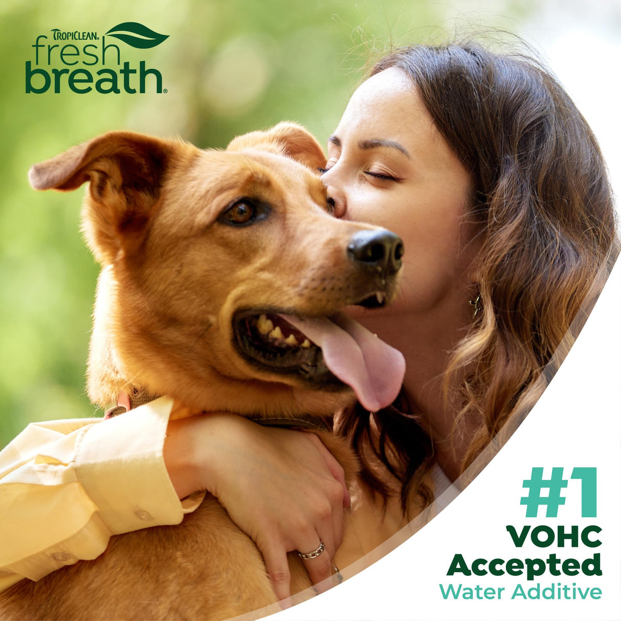 TropiClean Fresh Breath Water Additive for Dogs | Dog Breath Freshener & Teeth Cleaning Solution | No Toothpaste or Toothbrush Required | 16 oz + Pump
