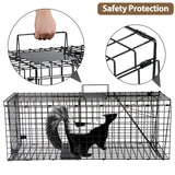 Toriexon Large Live Catch Animal Traps Black 51 X19 X17 Inch, Easy to Set and Release Live Animal Trap, Collapsible Large Animal Catcher Cage for Large Dogs, Foxes