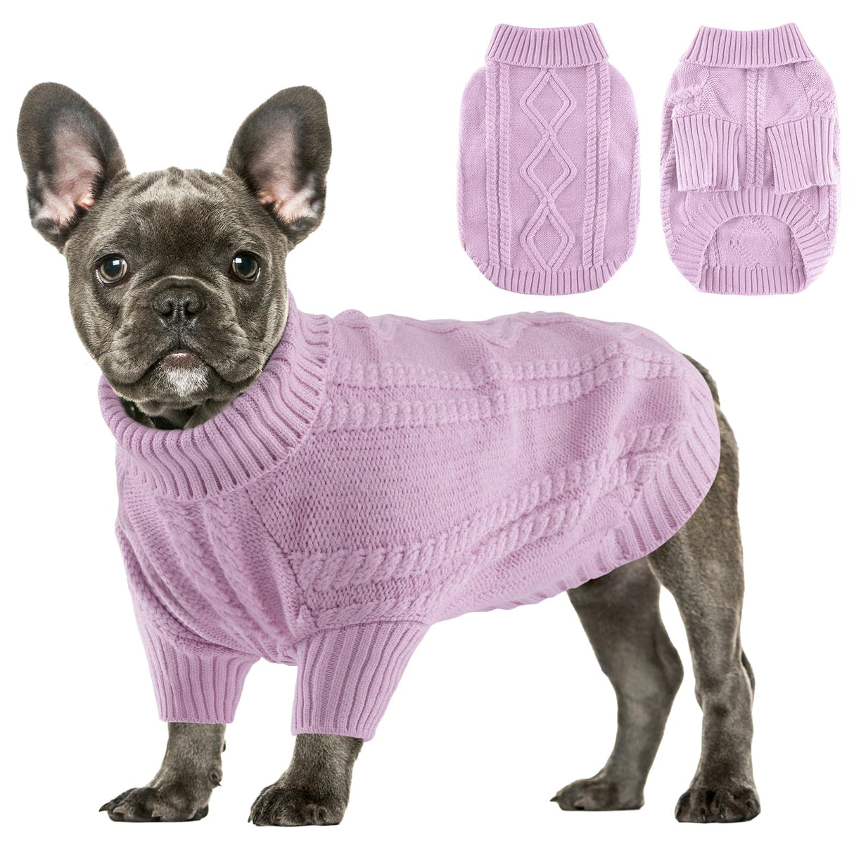 Baobicute Small Dog Sweater Clothes Pullover Knitted Dog Coat Sweaters for Small Dogs Cats Girl Boy Thick Warm Puppy Clothes for Chihuahua Yorkie Bulldog Christmas Cold Weather Pet Outfits
