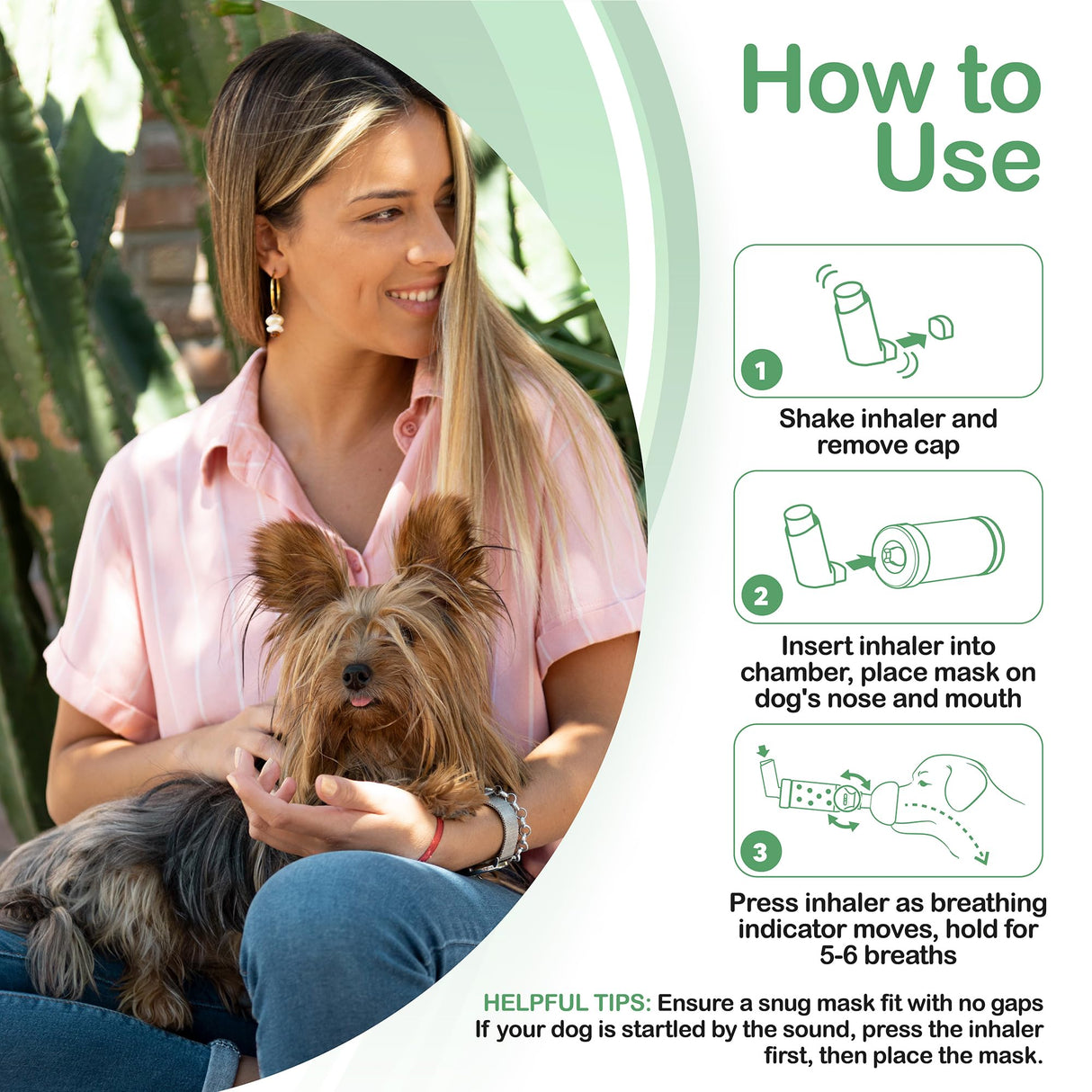 Dog Aerosol Chamber (3 Masks) – Canine Inhaler Spacer for Dogs – Includes 3 Masks to Fit All Dogs (Premium Quality)