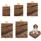 Wowchine Waterproof Calming Dog Bed Covers Pets Blanket for Large Dogs Cats Brown Fluffy Long Faux Fur Pet Blankets Reversible Couch Sofa Cover Washable Love Bed Mats(Brown,XL-85x57in)