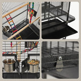 Sinopet 69-inch Large Bird Cages for Parrots,Large Parrot Cages for Large Birds, Flight Cage for Birds,Large Parakeet Cage with Birdcage Cover for African Grey,Quaker,Cockatiel,Green Cheek Conure