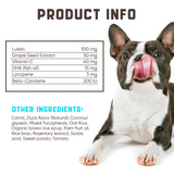 Eye Vitamins for Dog Eye Health & Tear Stains - Clear Vision Soft Chews for Dog Eye Care & Immune Support with Lutein, Lycopene, Vitamin C, Carrot, Fish Oil for All Breeds and Ages - 180ct