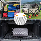 Dog Barrier for Car SUV, 47" Dogs Net with Metal Hooks, Stretchable Mesh Cargo Net, Car Divider Dog Gate for Driving Safely with Children & Pets, Universal for Trucks, SUV