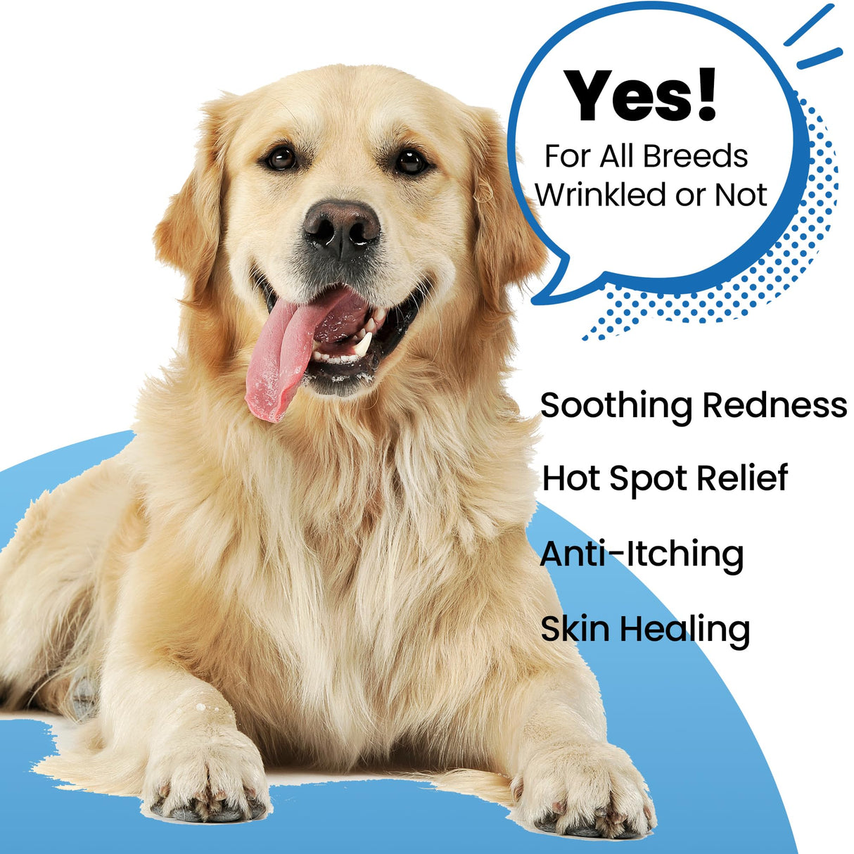 Yibesi Wrinkle Balm for Dog Wrinkles 3 Oz Includes Applicator, Dog Lotion for Dry Itchy Skin Relief, Yeast Infection Treatment, Protects from Cracks & Wounds