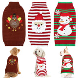 3 Pack Dog Thanksgiving Christmas Sweater, GOYOSWA Dog Thanksgiving Christmas Outfit Holiday Turkey Santa Snowman Knitted Holiday Sweaters for Small Medium Large Dogs Pets (Medium)