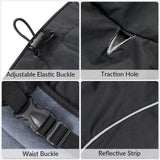 Dog Winter Raincoat, Waterproof Warm Jacket with Velvet Lining for Cold Weather, Windproof Insulated Rain Coat with Reflective Strips for Extra Large Dog (Black, XXL)