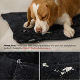 Bedsure Chew Resistant Dog Bed Large Sized Dog - Chew Proof Dog Crate Pad Machine Washable Durable Kennel Mat for Chewers with Reinforced Corners, Black, 35x22 in