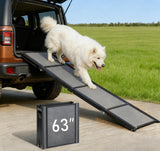 63" Long &17" Wide Heavy Duty & Portable Dog Ramp, Folding Pet Ramp for Large Dogs up to 250LBS, Non-Slip Car Ramp for SUV, Truck Easy Loading