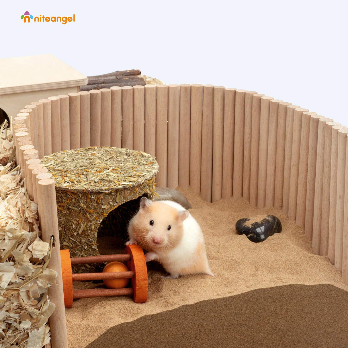 Niteangel Hamster Climbing Ladder Wooden Suspension Bridge for Guinea Pigs Rats Hedgehog Gerbils Mouse Sugar Glider and Other Small Animals (Large)