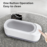 KUNPHY Ultrasonic Jewelry Cleaner, Jewelry Cleaner Machine 12oz 46KHz, Professional Sonic Cleaner with One-Touch Operation, Ultrasonic Cleaner for Rings, Glasses, Jewelry, Dentures White