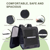 Dog Carrier Backpack for Cats and Puppies,up to 5-17 lbs,Portable and Breathable Mesh, Storage Pockets, and Built-in Safety,Pet Carrier for Hiking and Outdoor Use,Black