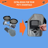 Zeus Urban Expandable Pet Backpack Carrier – Dog & Cat, Bonus 2 Collapsible Pet Bowls, Travel Bag with 4-Way Entry, Mesh Windows, Storage Pockets, Secure Zippers, Washable Cushion