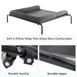 WESTERN HOME Cooling Elevated Dog Bed for Large Dogs, Portable Indoor & Outdoor Raised Dog Bed with Breathable Mesh, Chew Proof Pet Hammock Cots with Removable and Waterproof Bolsters