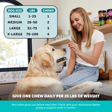 Load image into Gallery viewer, Natural Hemp Calming Chews for Dogs - Calming Aid Supplement for Occasional Anxiousness with Valerian Root, Chamomile, + Magnesium - Stress, Separation &amp; Thunder Support - (Chicken, 90 Count)
