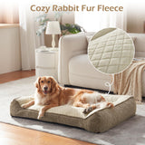 JOEJOY XL Orthopedic Dog Beds Large Sized Dog, Extra Thick Supportive Big Dogs Couch Bed with Sides, Ultra Soft Pet Bed Sofa for Large Dogs, Beige, 38''x28''