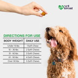 VET TREAT Dog Multivitamin Chewable with Glucosamine & Salmon Oil – Made USA – Puppy & Senior Supplement – 120 Chews– Daily Wellness Support for Joints, Immune System, Skin & Coat, Heart & Digestion