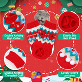 2 Packs Cat Christmas Sweater Pet Cute Knitwear Warm Winter Clothes for Kittys and Small Dogs (Medium)