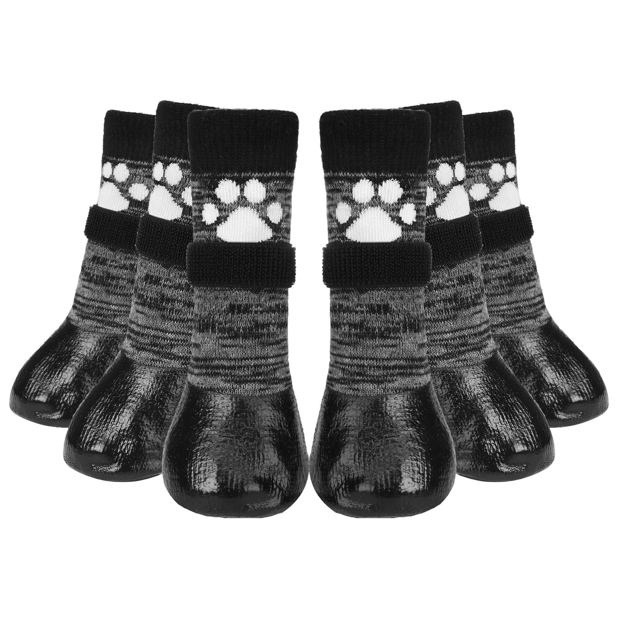 Mihachi Dog Socks Anti Slip with Straps Traction Control Waterproof Paw Protector, Dog Boots for Hardwood Floors Prevent Licking, Black XXL