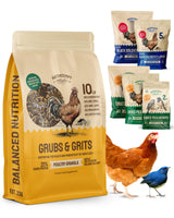 Hatortempt Chicken Feed Supplement - Non-GMO - Protein-Rich Mealworms, Black Soldier Fly Larvae & Oyster Shell - Calcium Grit Treats for Chickens - Egg Layer Feed Supplement (10 lb)