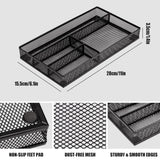 shenee Desk Drawer Organizer Tray,Drawer Organizer for Office and Home,Desk Organizer with Drawers,4 Compartments,Non-Slip Desk Organizers and Accessories for Stationery Makeup School (Black)
