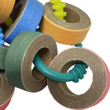 ToughRight Fatty Bagel Cascade 24Pcs Bird Toys for Parrots Durable Cardboard Chewing Shredding Foraging 1.75“ for Medium & Large Parrot Amazons Mini Macaws African Greys Cockatoos Eclectus Senegal