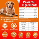 Pawnnergy Dog Allergy & Itch Relief Chews - Salmon Oil Omega-3, Omega-6, Vitamin B1/B2/B6, Colostrum Probiotics Supplement for Seasonal Allergy, Hot Spots, Paw Licking, Scratching, 100 Soft Chews