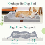 TJSOULER Orthopedic Dog Beds for Small Medium Dogs,Waterproof Lined Egg Crate Foam Pet Bed Mat with Removable and Washable Cover and Non Slip Bottom,Dog Sofa Soft Bed
