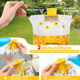 6 Pack Big Fly Traps Outdoor Hanging for Patio, Flies Bags Outdoor Disposable with 50g Bait, Bug Fly Hunter Catcher Killer Control for Barn Horse Ranch Chicken Coop