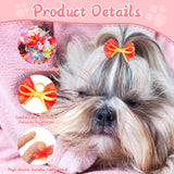 Chumia 100 Pcs Dog Hair Bows with Rubber Band for Small Dogs Puppy Hair Accessories Grooming Bows Pet Bowknot for Cat Poodle Shih Tzu