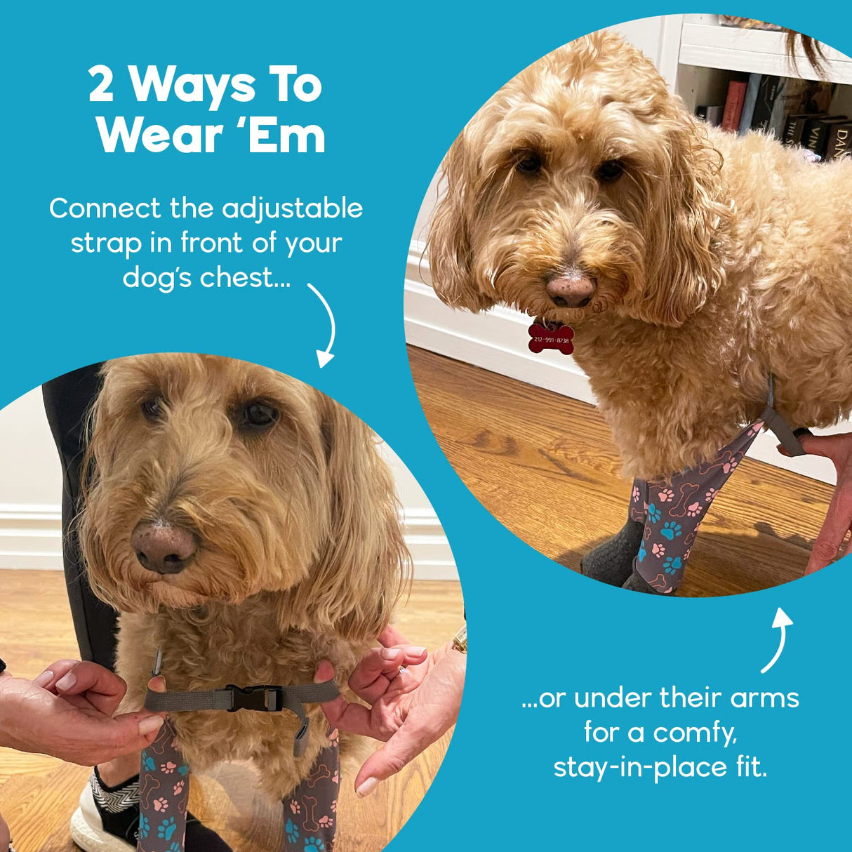 WALKEE PAWS Stay-on, Non-Slip Dog Socks to Prevent Licking Paws and Slipping on Hardwood Floors. Seen on Shark Tank, Never Lose a Dog Sock Again (X-Small) Grippy Socks with All Around Grip