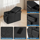 Back Front Seat Extender for Large Dogs Up to 200 Lbs, Adjustable Dog Back Seat Extender with Cushion & Storage Box, Car Organizer Gap Filler for Front or Back Seat