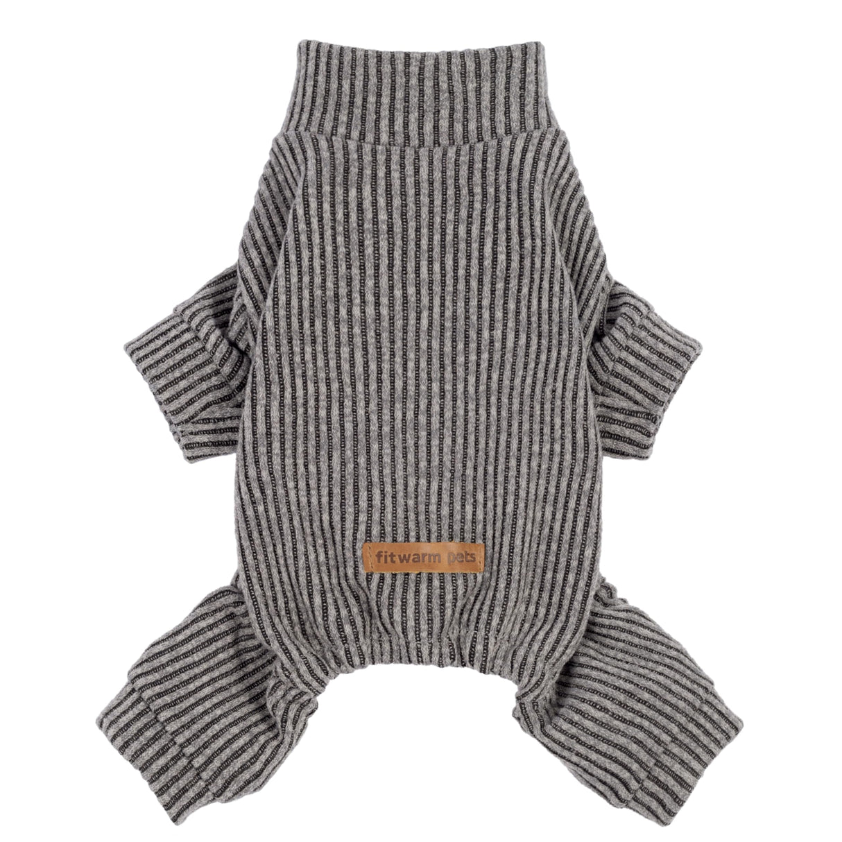 Fitwarm Mock Neck Knitted Dog Pajamas, Warm Winter Clothes for Small Dogs Boy Girl, Pet Pjs, Grey, XXL