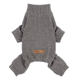Fitwarm Mock Neck Knitted Dog Pajamas, Warm Winter Clothes for Small Dogs Boy Girl, Pet Pjs, Grey, XXL